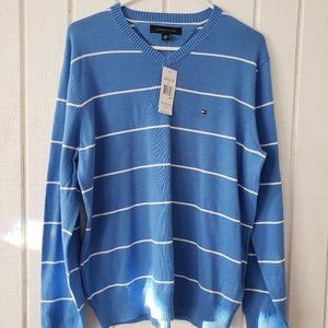 Blue and White Striped Tommy Hilfiger - Size M - New W/Tags